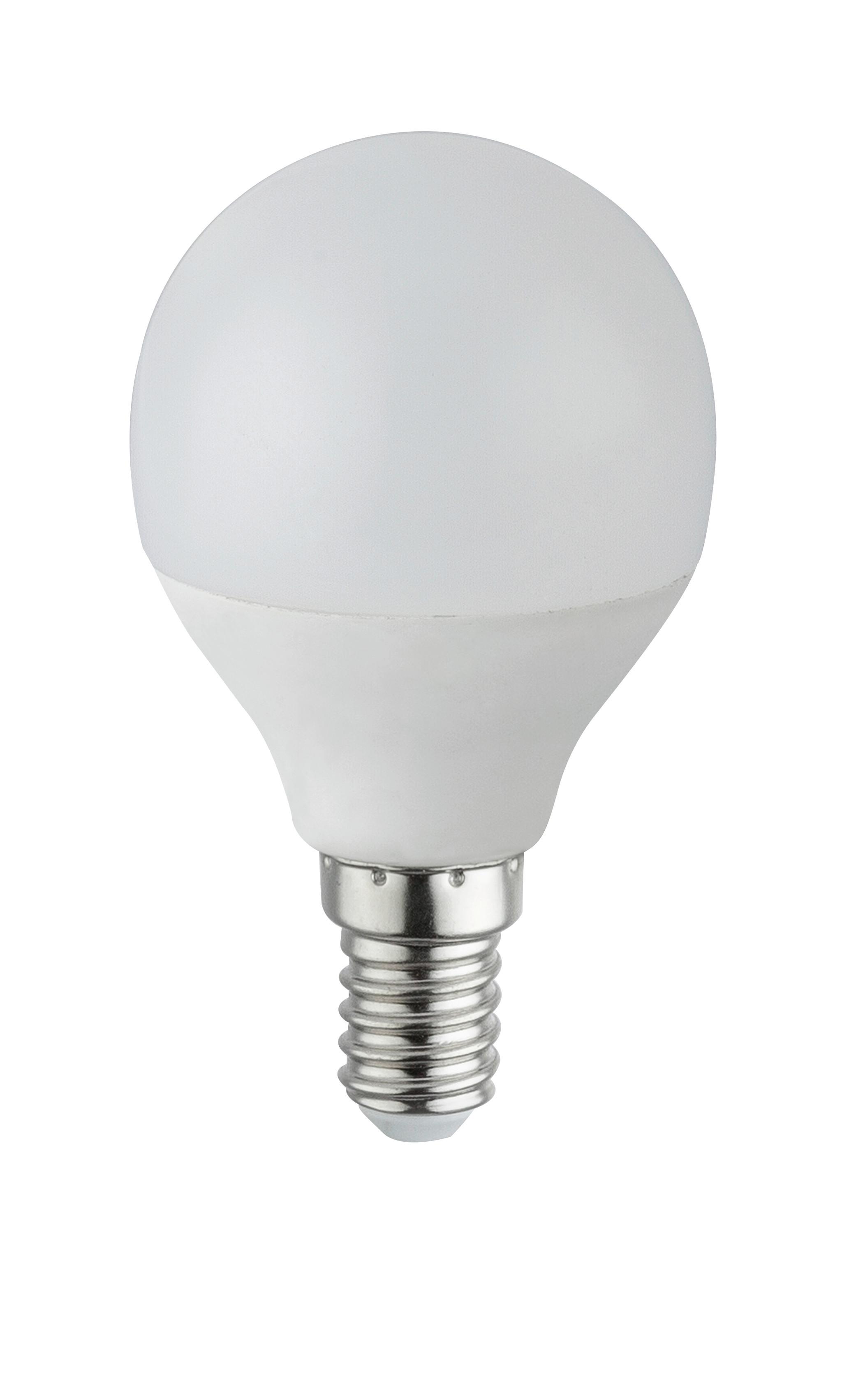 LED žárovka E14, 4,9W, 230V - opál, plast (4,5/7,9cm)