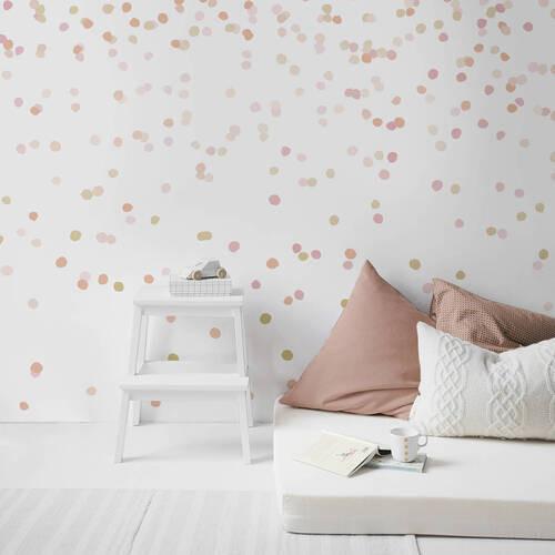 Fototapete 107346 - Pink/Goldfarben, Basics, Papier/Kunststoff (300/280cm)