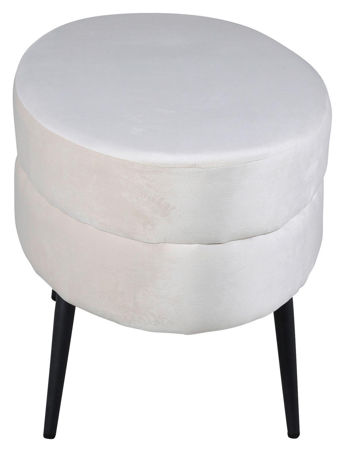 Hockerbank Otto - Weiß, Design, Textil/Metall (100/41/40cm) - Livetastic