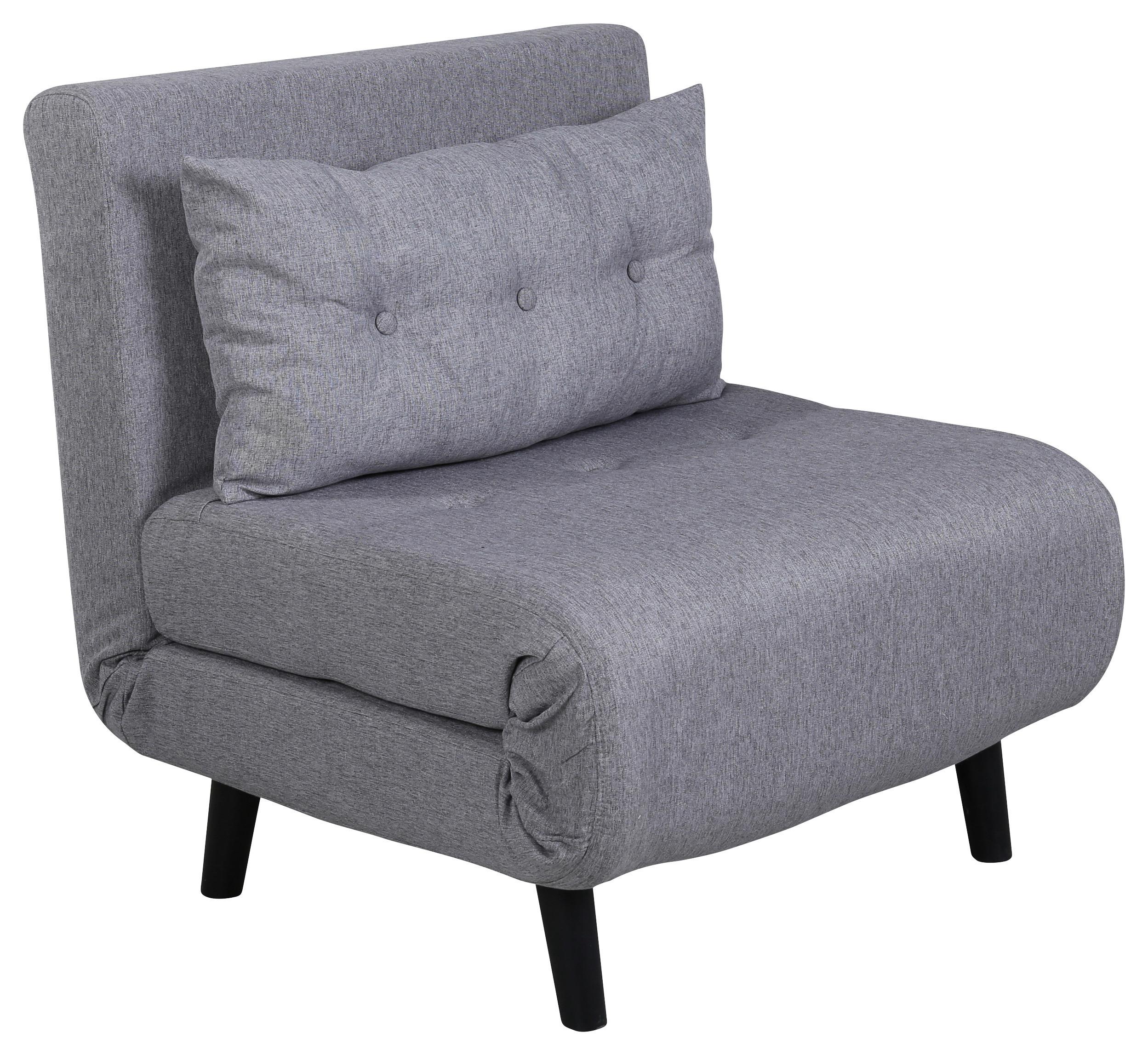 Schlafsessel Vicky - Schwarz/Grau, Design, Textil/Metall (70/88/80cm) - Livetastic