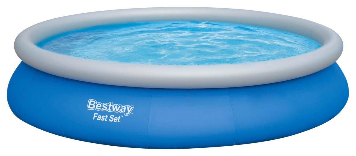 Aufstellpool Rund inkl. Pumpe D/H: 457x84 cm - Blau/Weiß, Kunststoff (457/84cm) - Bestway