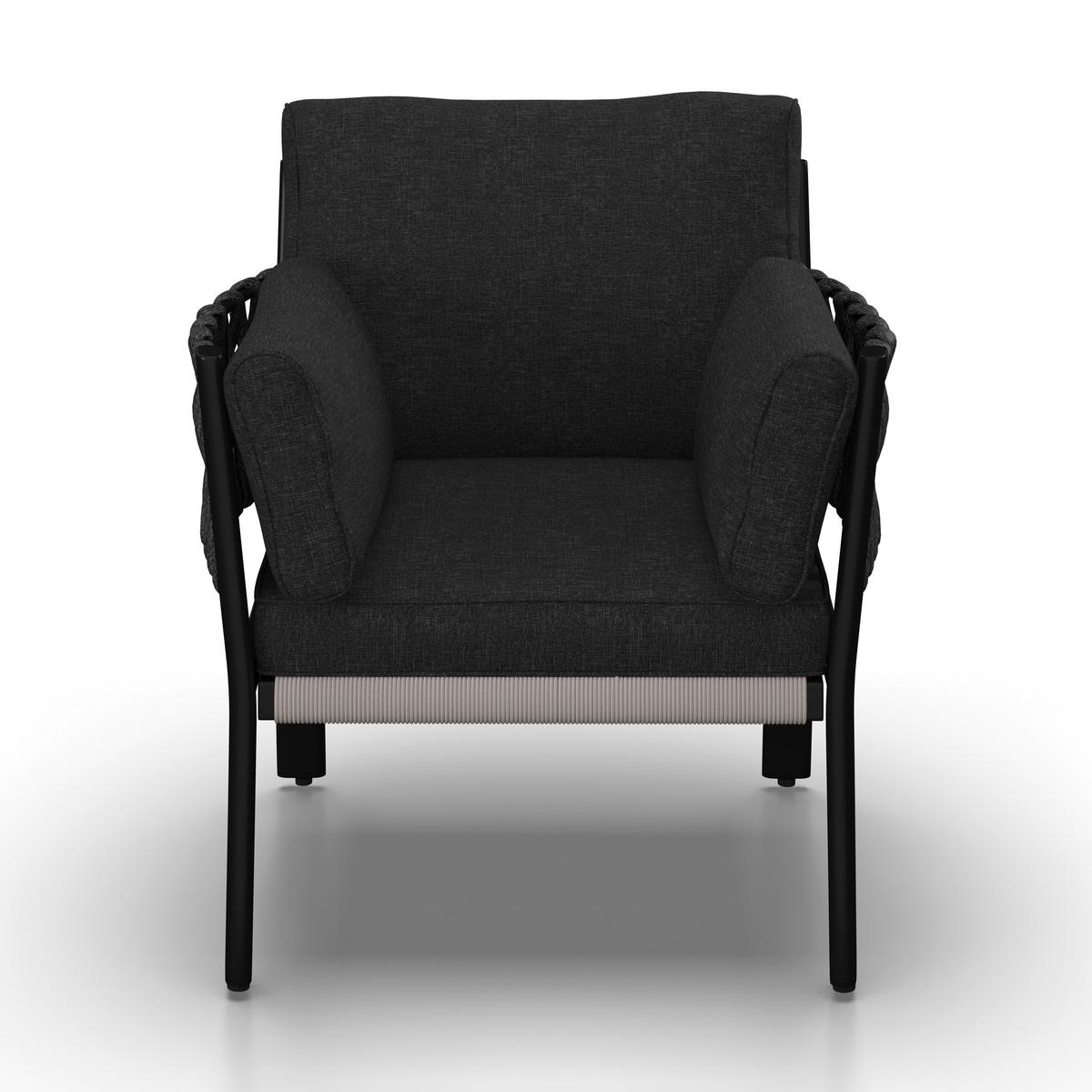 JEDÁLENSKÁ TERASOVÁ SÚPRAVA ELISA - čierna/sivá, Modern, kov/textil (238/74/75cm) - Bessagi Garden