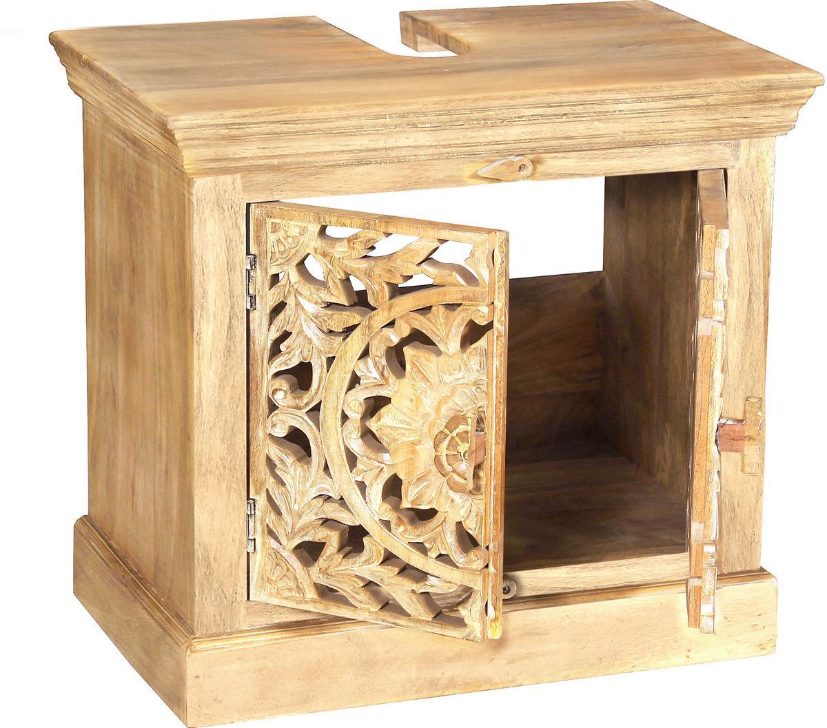Unterschrank Mangoholz B: 66cm - Naturfarben, Design, Holz (66/60/41cm) - MID.YOU