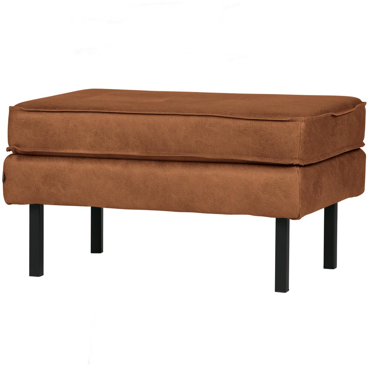 Hocker Rodeo Cognac B: 84cm - Cognac/Schwarz, Design, Leder/Textil (84/45/54cm) - Livetastic