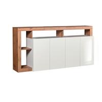 Komoda DALLAS - biela s vysokým leskom/dub wotan, Basics, kompozitné drevo (184/93/42cm) - Ti'me