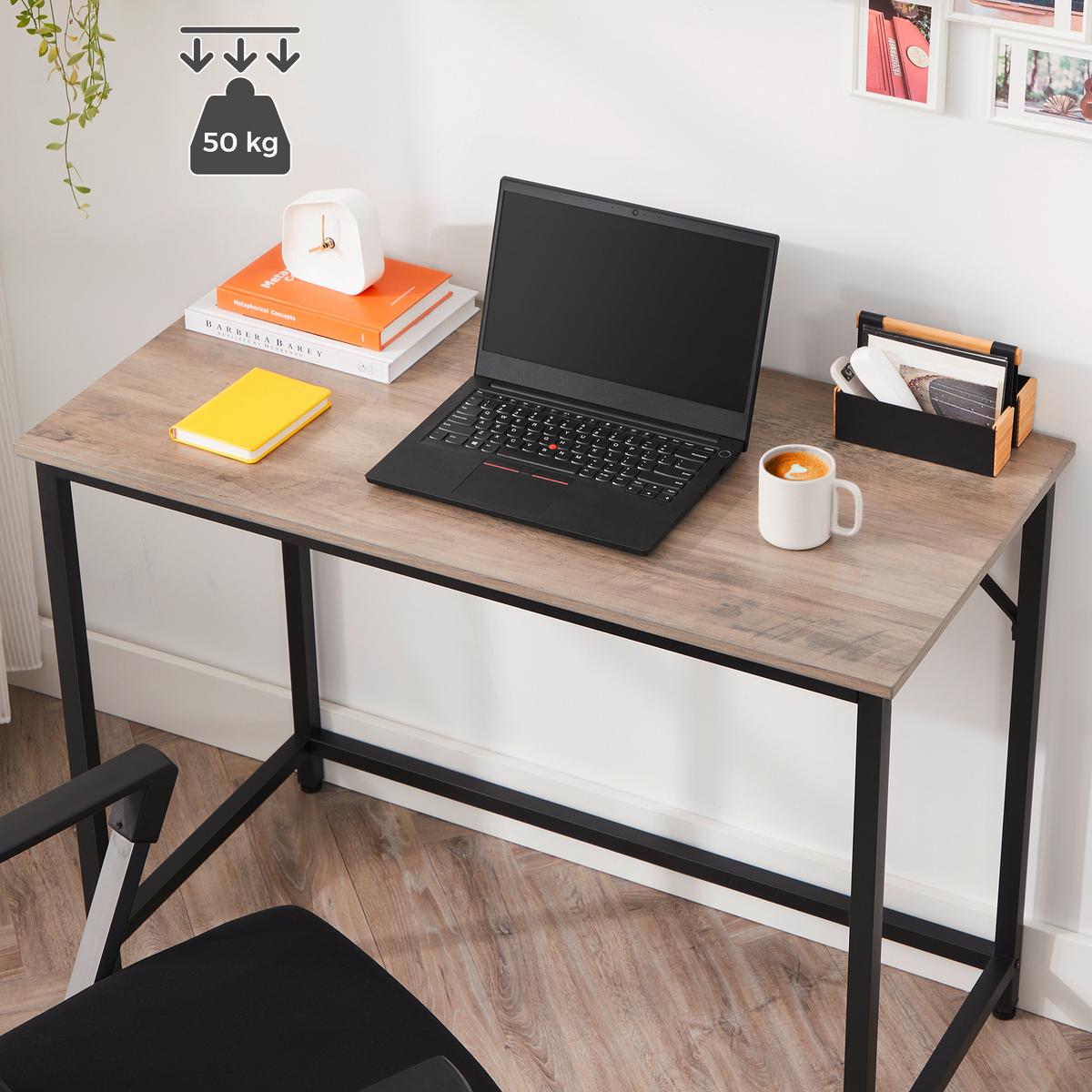 COMPUTERTISCH COMPUTER DESK - Schwarz/Grau, MODERN, Holzwerkstoff/Metall (100/50/75,5cm) - MID.YOU