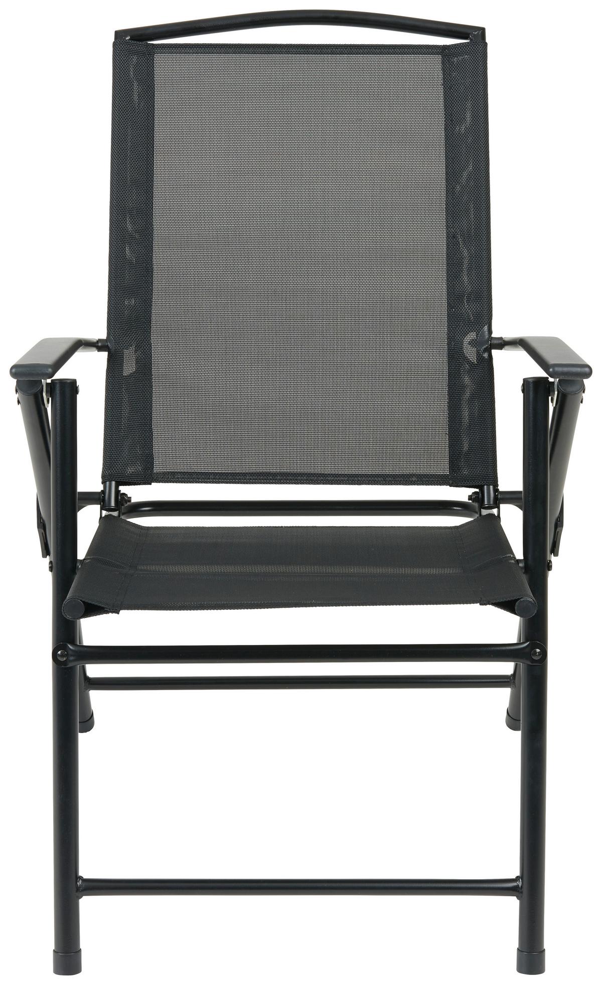 Gartengarnitur 7-tlg. Laura Stahl/glas/textilene + Schirm - Schwarz, MODERN, Glas/Textil (140/90/70cm) - Luca Bessoni