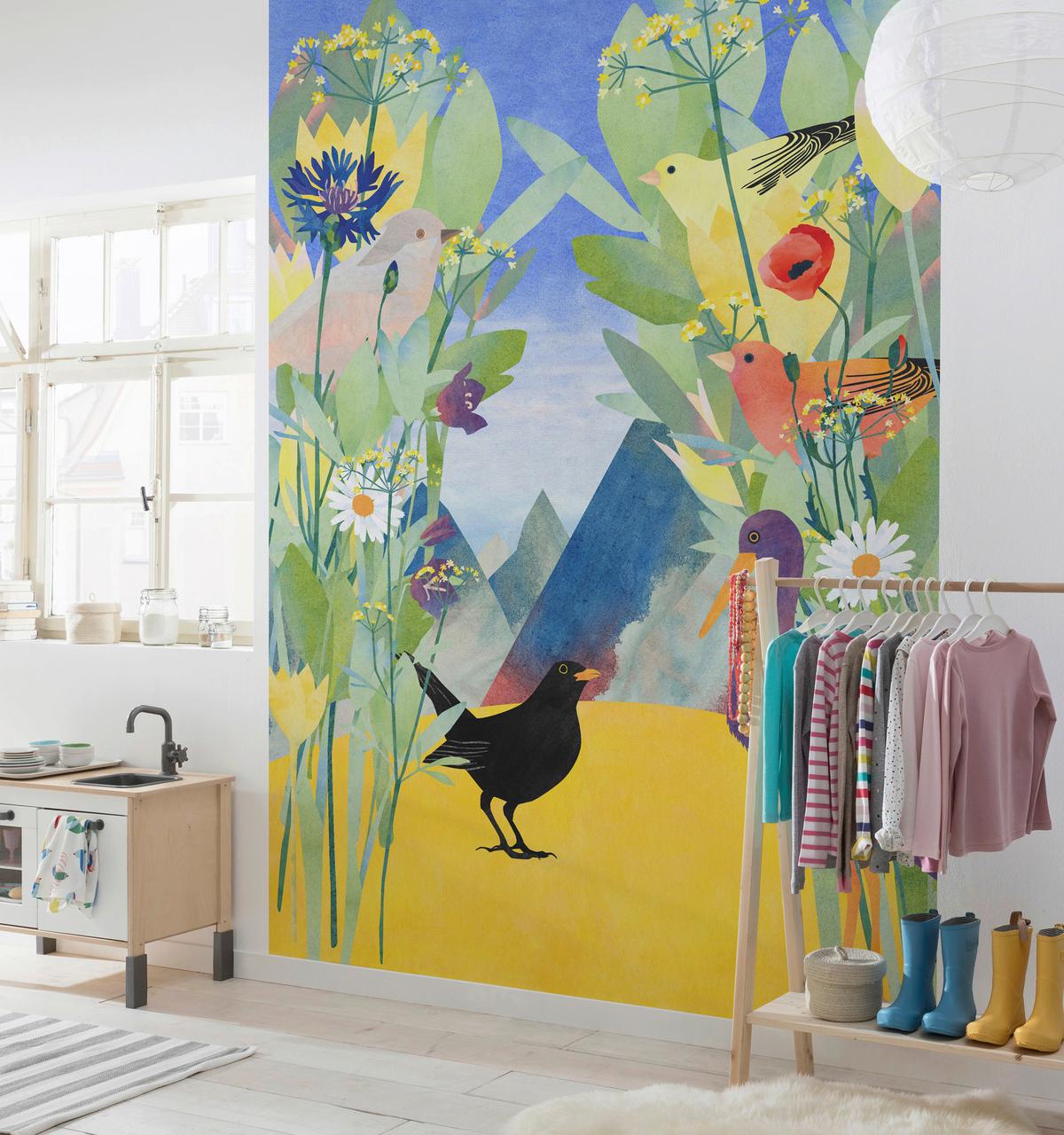 Fototapete Twittering - Multicolor, Trend (200/280cm)