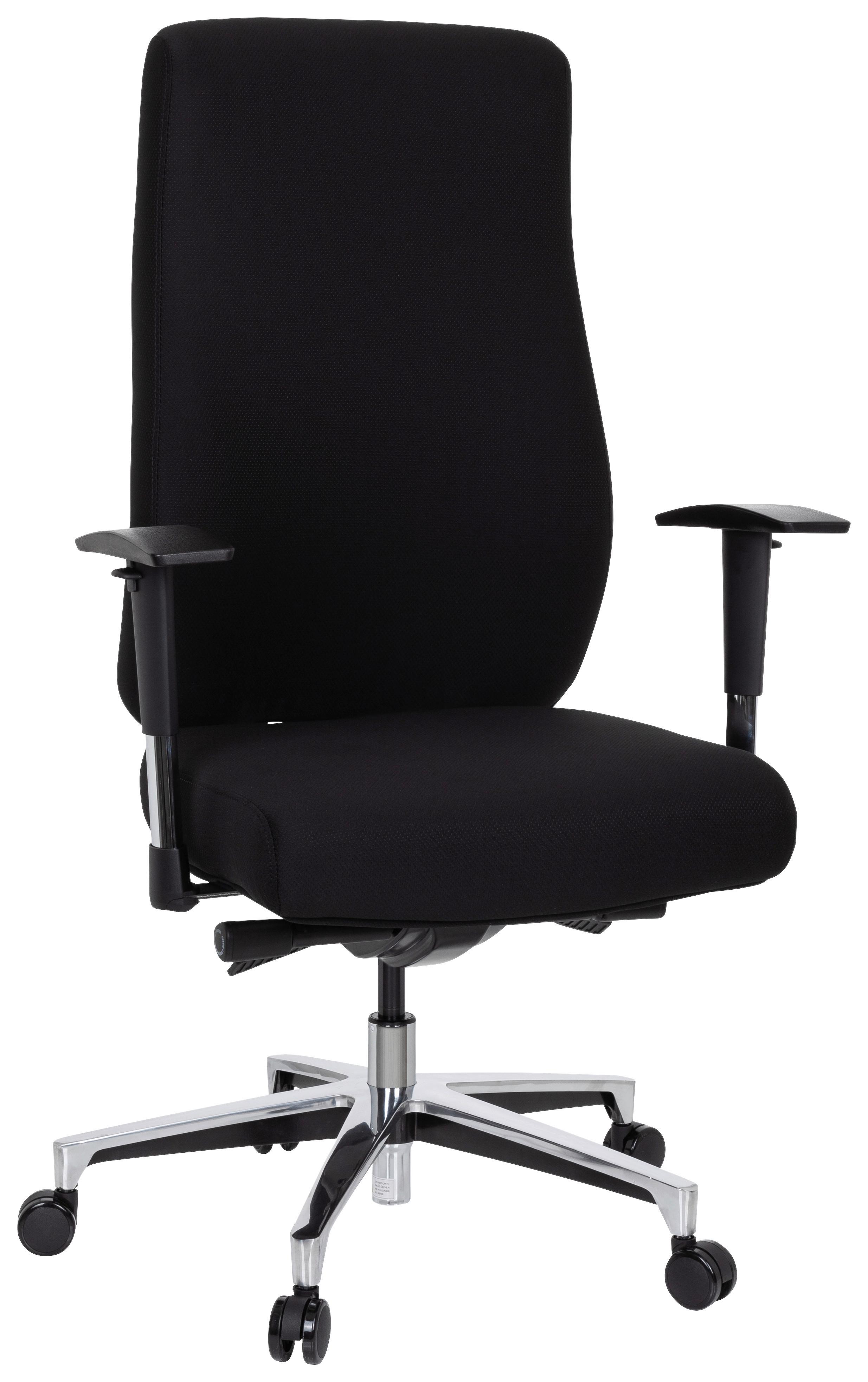 Bürostuhl Forcom Mit Wippfunktion Schwarz - Silberfarben/Schwarz, Basics, Kunststoff/Textil (69/122/65cm) - MID.YOU