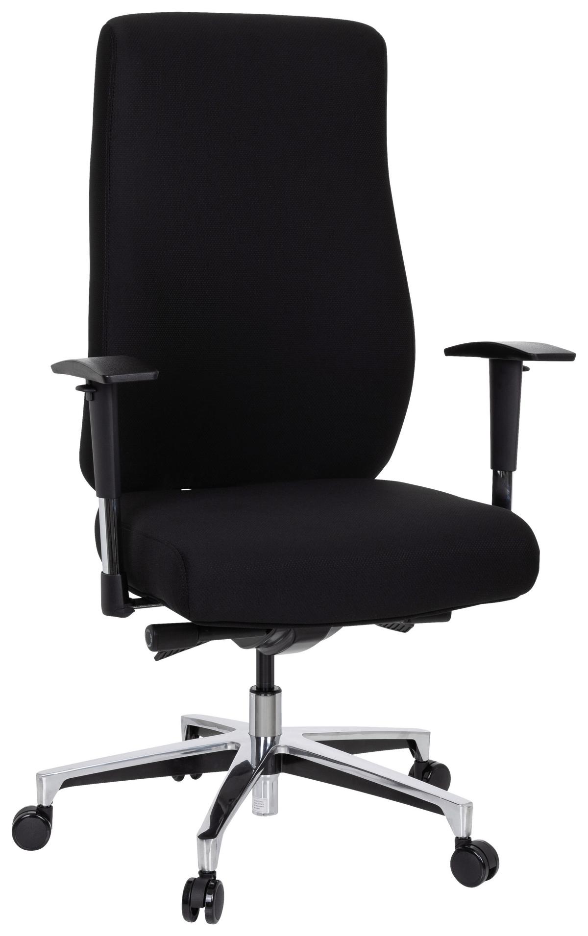 Bürostuhl Forcom Mit Wippfunktion Schwarz - Silberfarben/Schwarz, Basics, Kunststoff/Textil (69/122/65cm) - MID.YOU