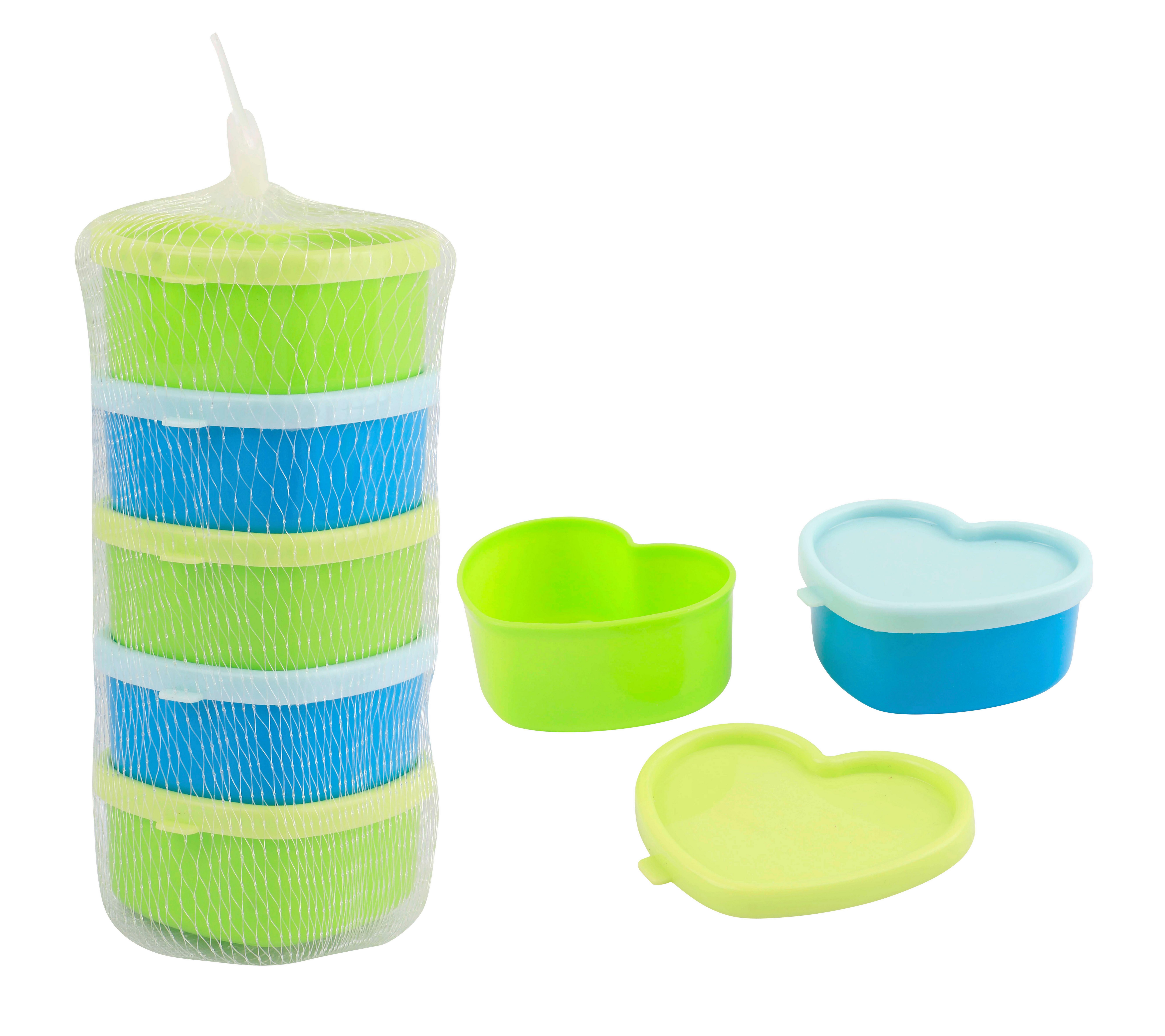 Tárolódobozszett David 5 Darabos - kék/zöld, Konventionell, műanyag (7,5cm) - Ondega