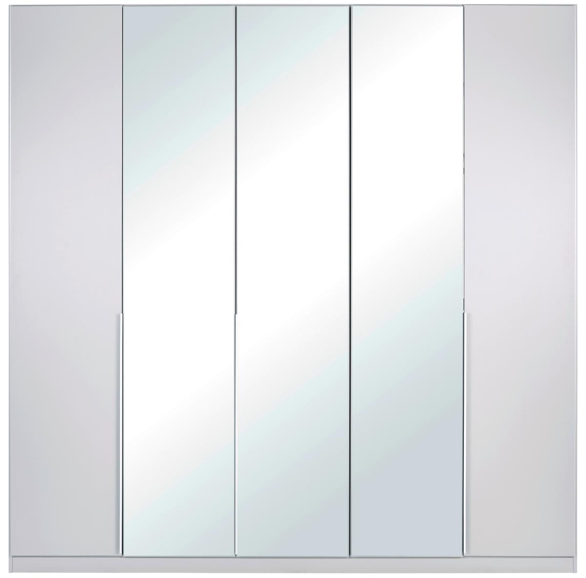 Drehtürenschrank Mit Spiegel 226 Cm Alabama, Seidengrau - Silberfarben/Hellgrau, MODERN, Holzwerkstoff (226/229/54cm)