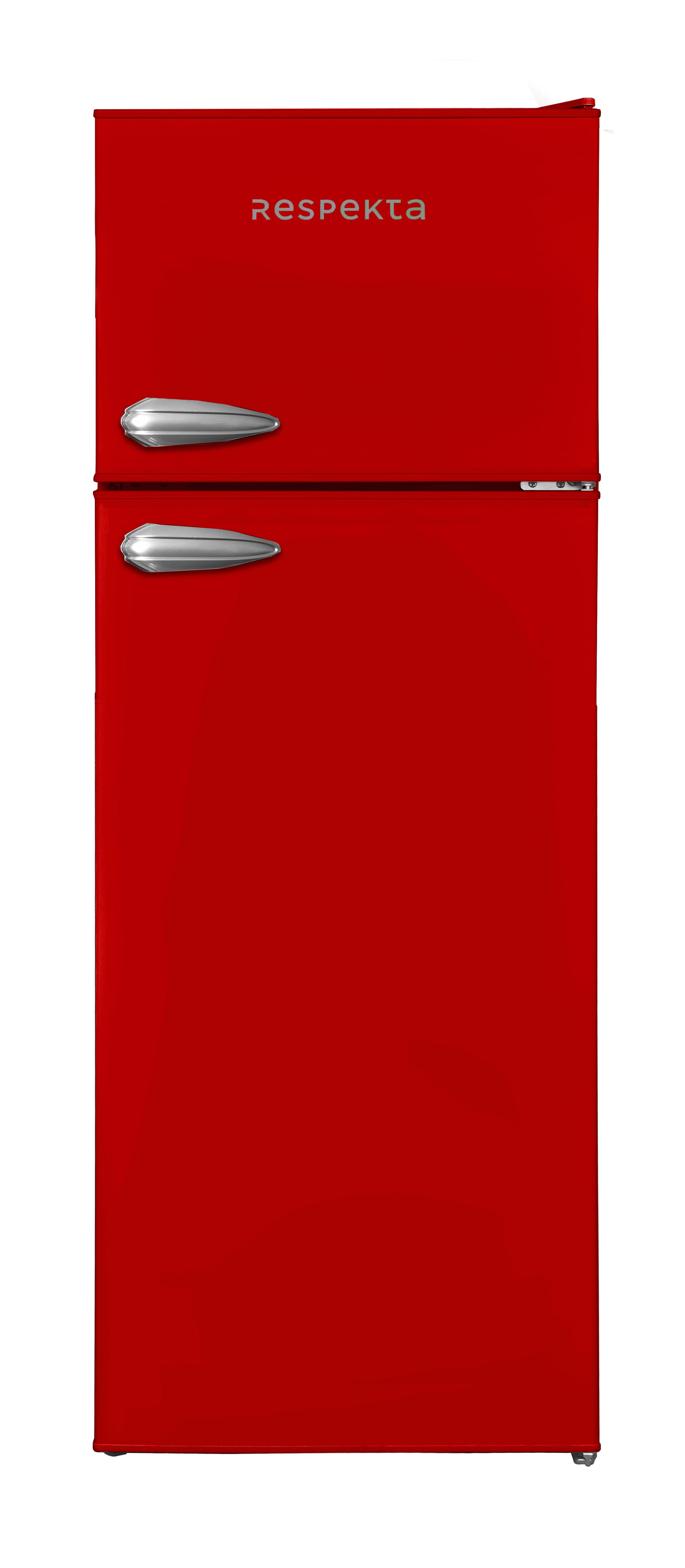 Kühlschrank KS144vr Rot 171 L Freistehend mit Gefrierfach - Rot, Trend, Glas/Kunststoff (54/145/57cm) - Respekta