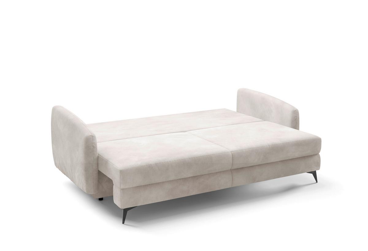 Schlafsofa Ingrid Creme B: 230cm - Creme/Schwarz, Design, Textil (230/100/103cm) - Livetastic