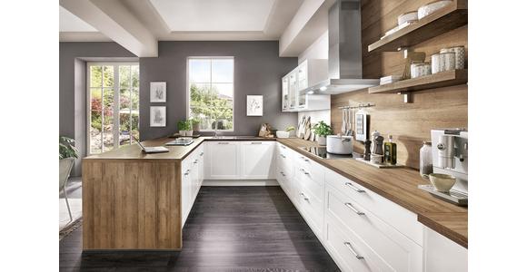 Einbauküche Casablanca - Eichefarben/Weiß, MODERN, Holzwerkstoff - Vertico
