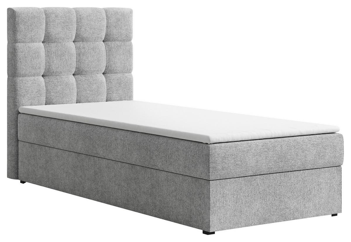 BOXBETT Oslo Grau 90x200cm - Schwarz/Grau, MODERN, Holz/Kunststoff (90/200cm) - MID.YOU