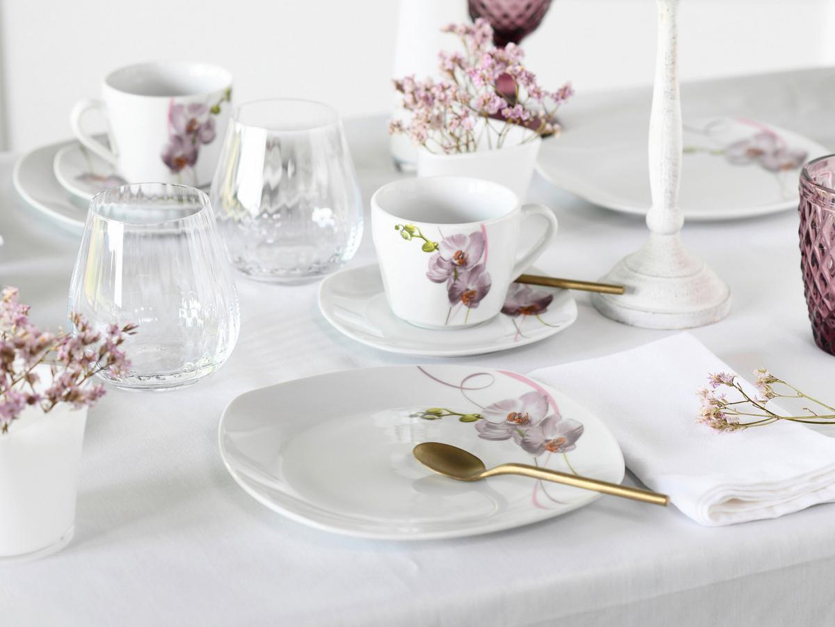 Kaffeeservice Square Orchidee 18--Teilig., Multicolor - Multicolor, Trend, Keramik - Creatable