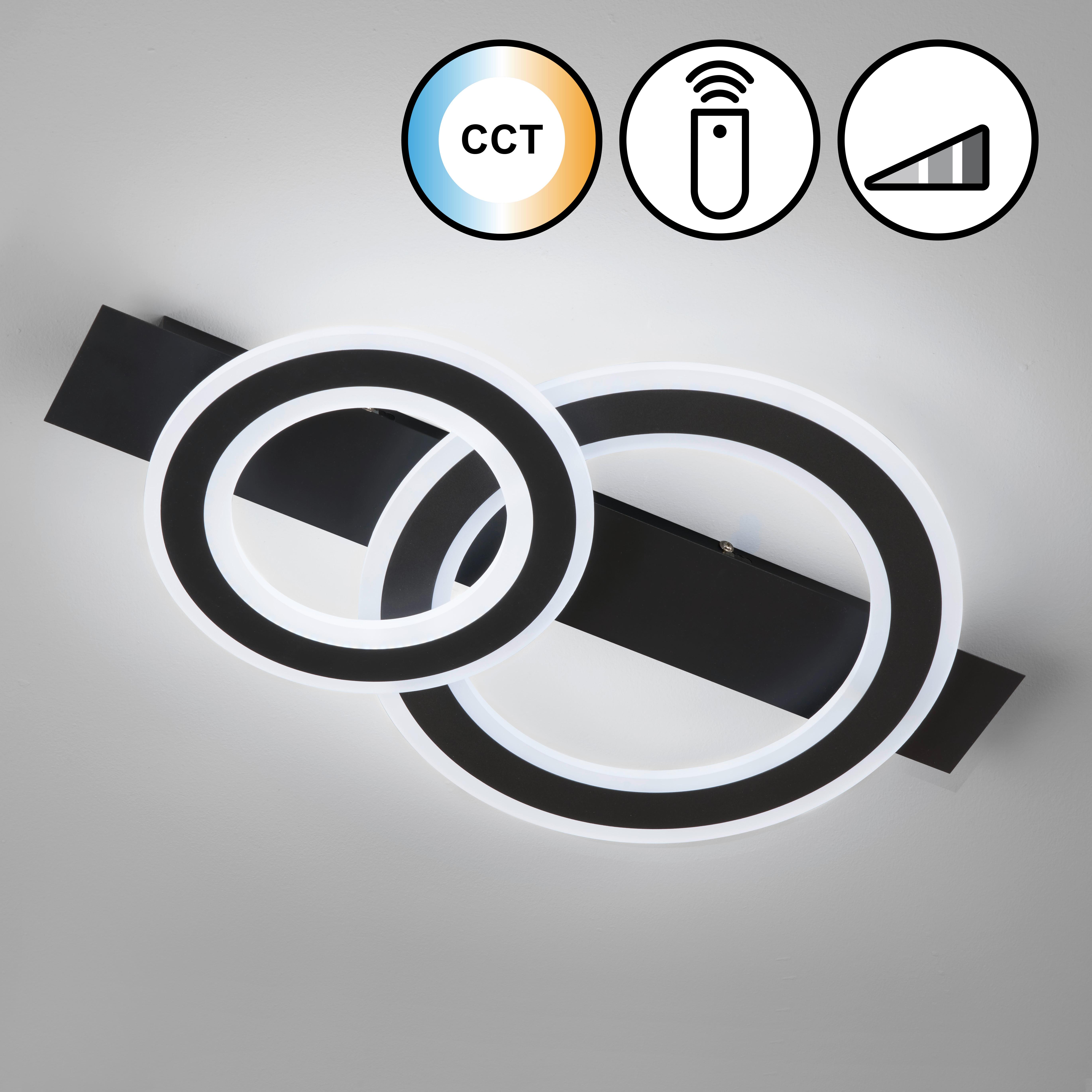 LED-Deckenleuchte 21432 Circle - Schwarz/Weiß, Design, Metall (36/61/7,3cm) - Fischer & Honsel