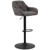 Barhocker Brooke - Anthrazit/Schwarz, Design, Textil/Metall (57/63-84/53cm) - MID.YOU