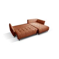 Ecksofa mit Schlaffunktion Monte Carlo Terracotta - Terracotta/Schwarz, Trend, Holz/Holzwerkstoff (290/160cm)