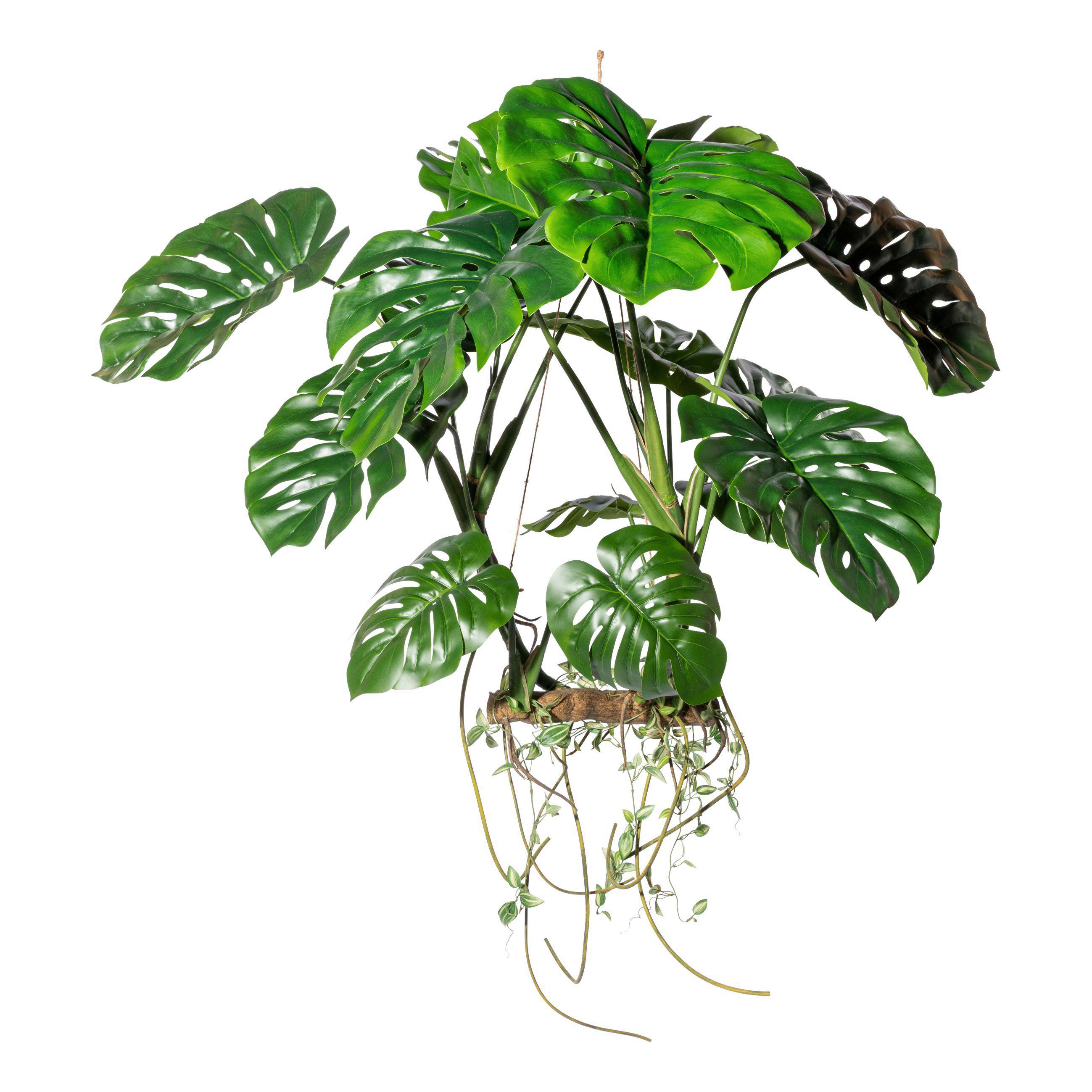 Kunstpflanze Split Philodendron - Braun/Grün, Design, Kunststoff (100cm) - P & B