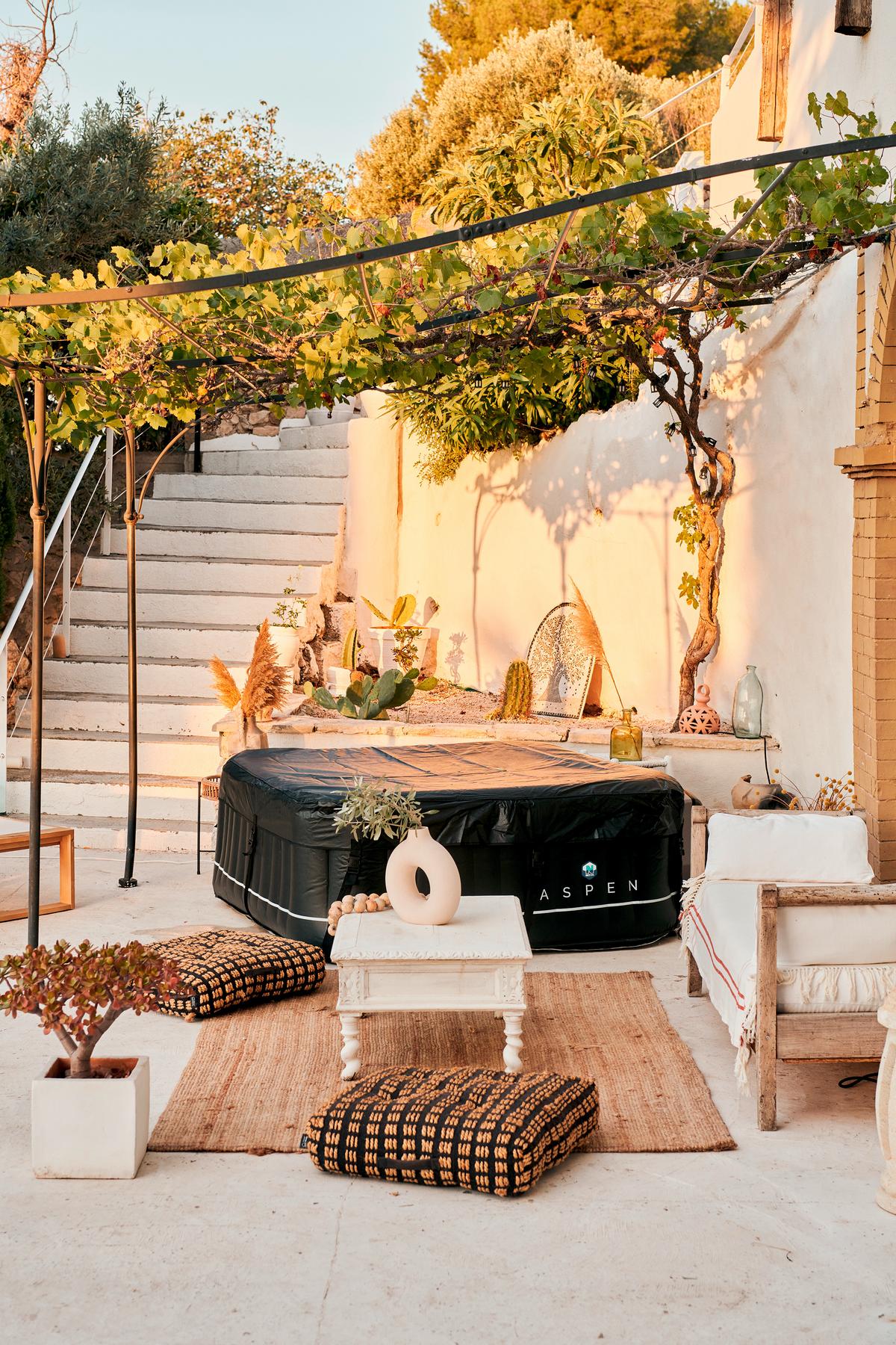 Whirlpool Aufblasbar Netspa Aspen 168x168x70 cm - Schwarz, Basics, Kunststoff/Metall (168/168/70cm)