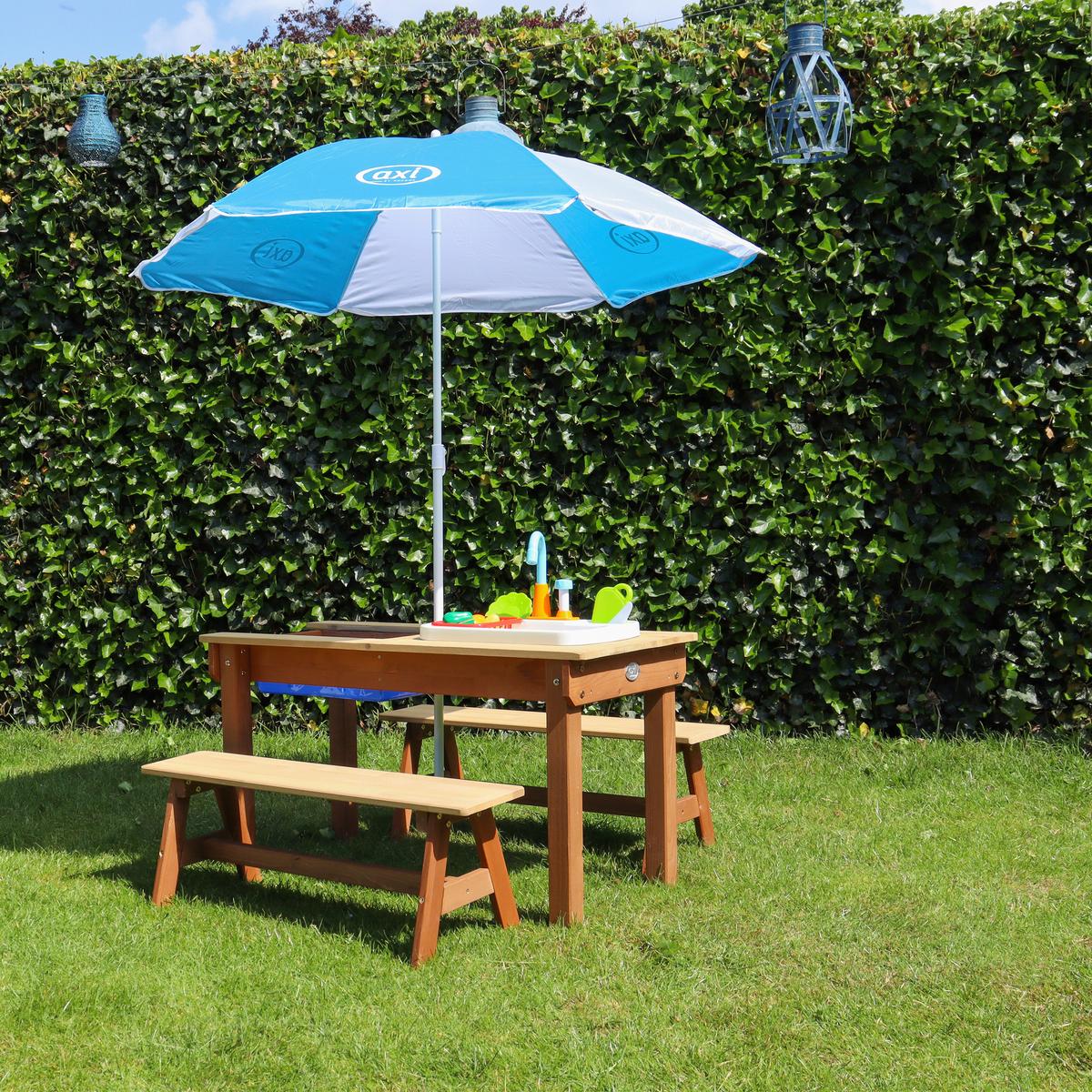 Sand- Und Wassertisch A031.031.00 - Braun, KONVENTIONELL, Holz/Kunststoff (92,5/50,5/94cm) - Ambia Garden