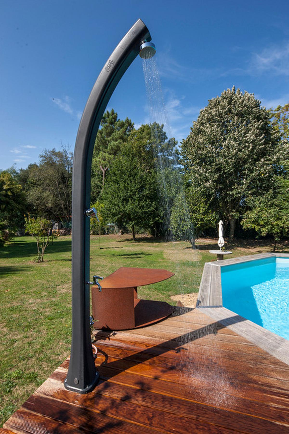 Solardusche, Schwarz Lxbxh: 19x17x219 Cm - Schwarz, KONVENTIONELL, Kunststoff/Metall (19/17/219cm) - Gre