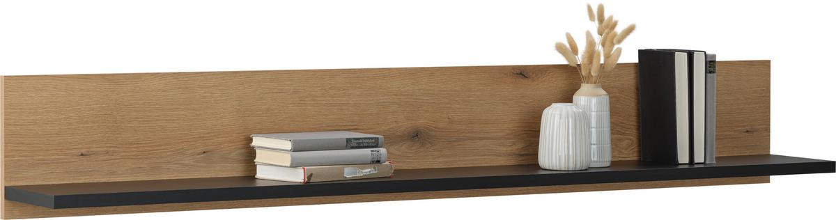 Wandboard Corte Grau/eiche Dekor B: 160 Cm - Eichefarben/Grau, Trend, Holzwerkstoff (160/24/21,6cm)