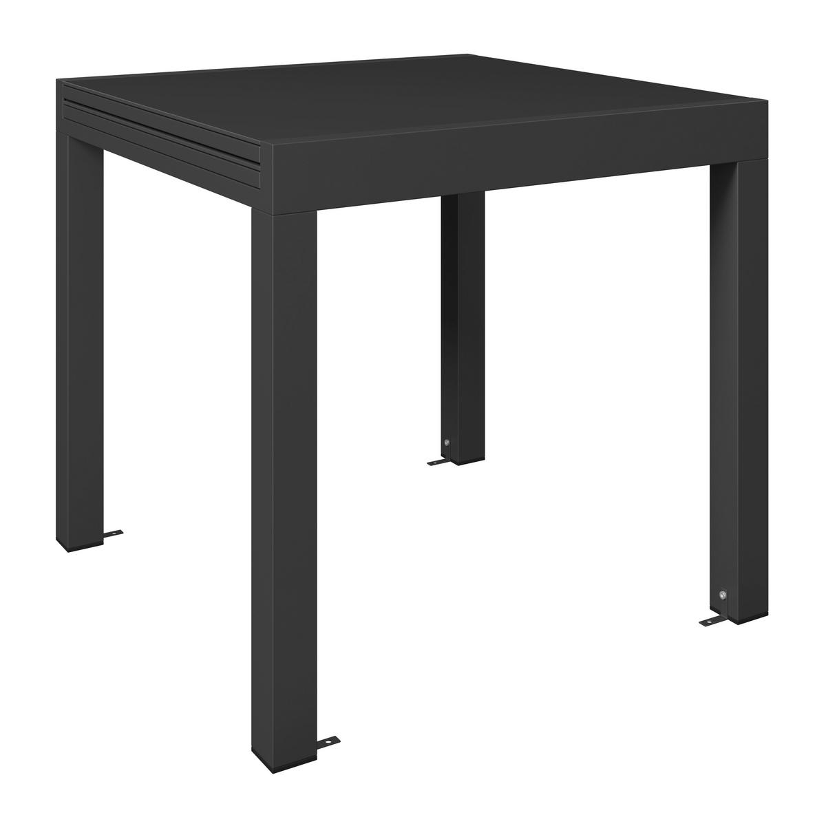 Balkontisch London - Dunkelgrau, MODERN, Glas/Metall (160/75/80cm) - Beldano