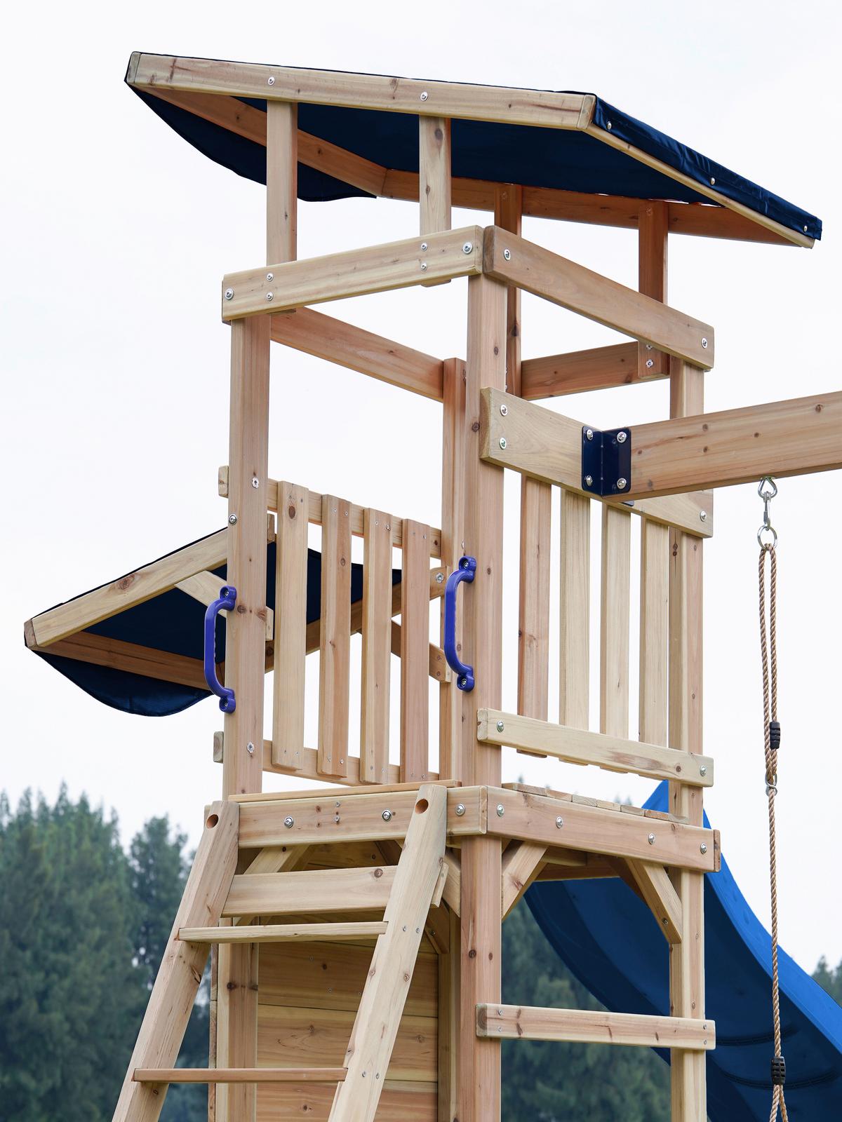 Spielturm A030.502.00 - Blau/Braun, KONVENTIONELL, Holz (345/270/336cm) - Ambia Garden