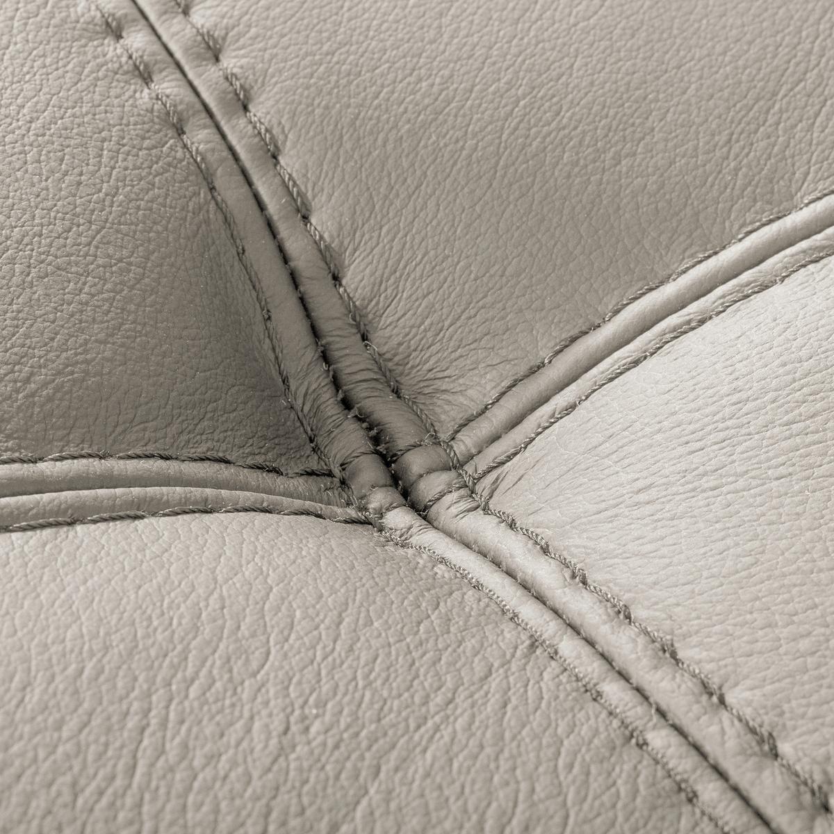 Ecksofa Torino Teilleder Platinfarben 247x173 - Platinfarben/Schwarz, Design, Leder/Textil (247/173cm) - Livetastic