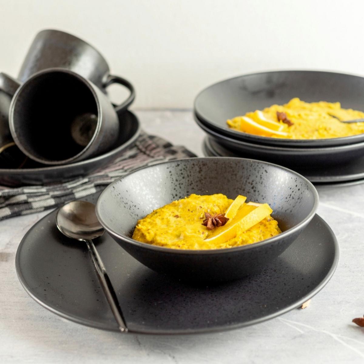 Speisetellerset Essential Steinzeug, Schwarz, 6-Teilig - Schwarz, Basics, Keramik (27/2,3cm) - Mäser