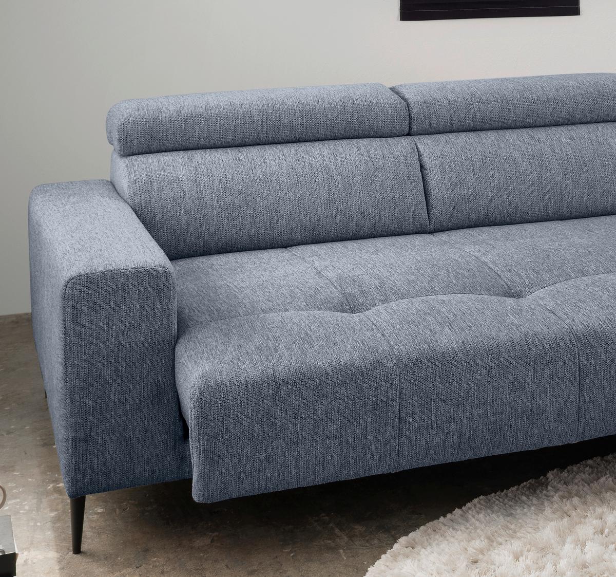 Ecksofa Intera, Hellblau S: 276x188 Cm - Schwarz/Hellblau, KONVENTIONELL, Textil (276/188cm) - Livetastic