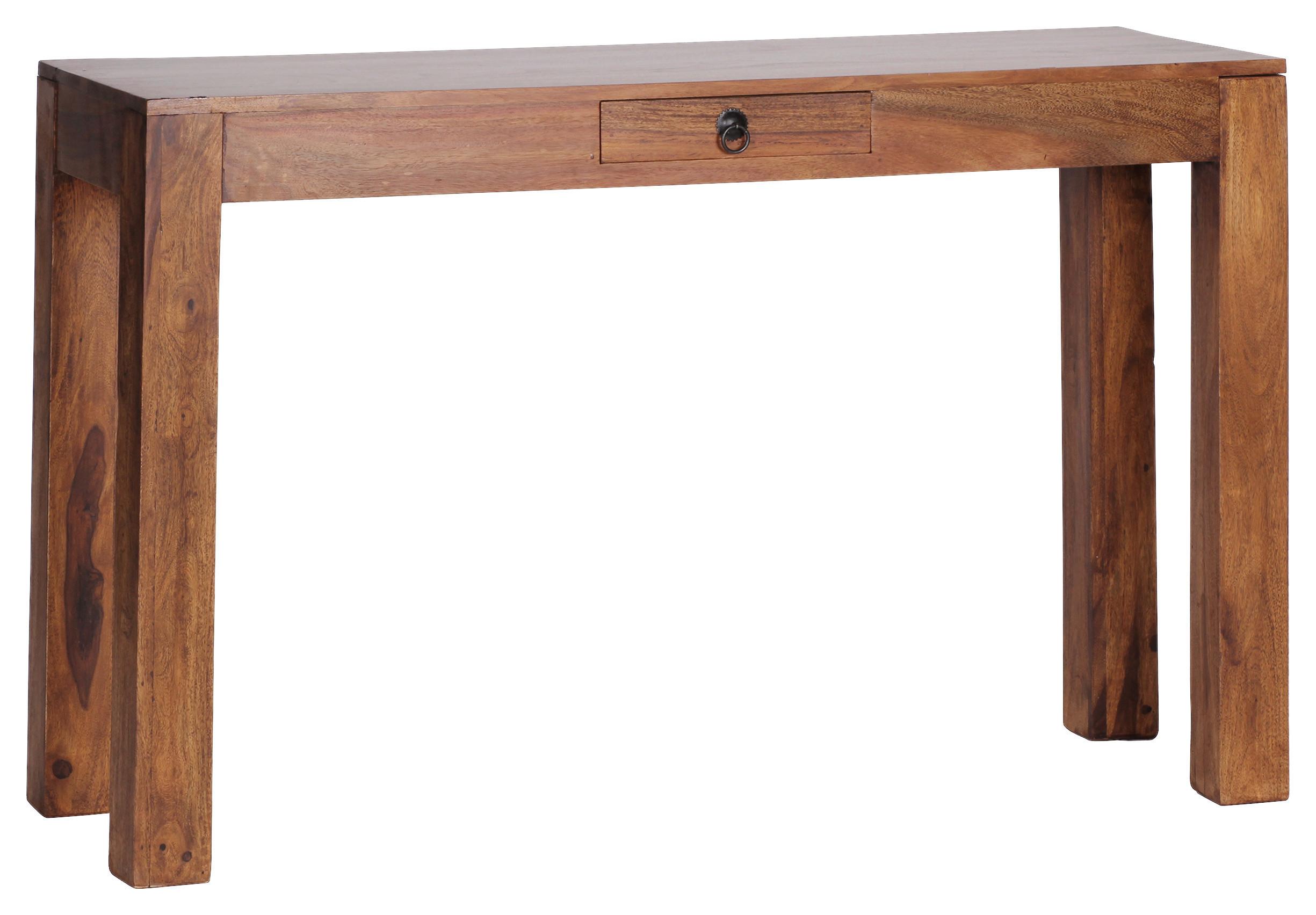Konsolentisch mit Schublade Mumbai Sheeshamholz Massiv - Sheeshamfarben, LIFESTYLE, Holz (120/40/70cm) - MID.YOU