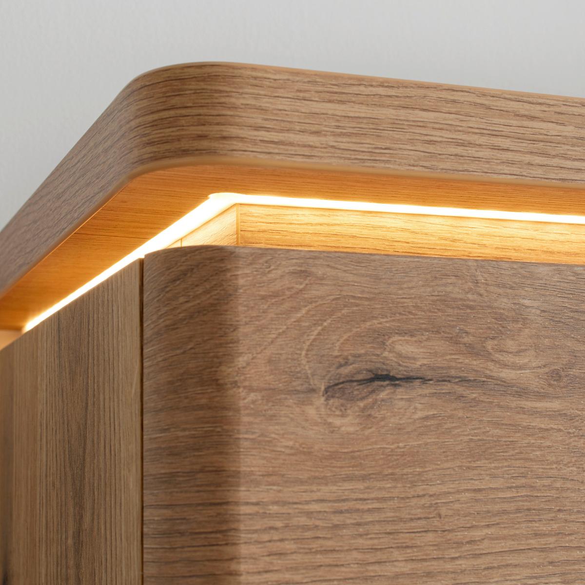 VYSOKÁ KOMODA ALAMEDA -EXKLUSIV- - barvy dubu/antracitová, Moderní, kov/kompozitní dřevo (150/124/38cm) - Mömax