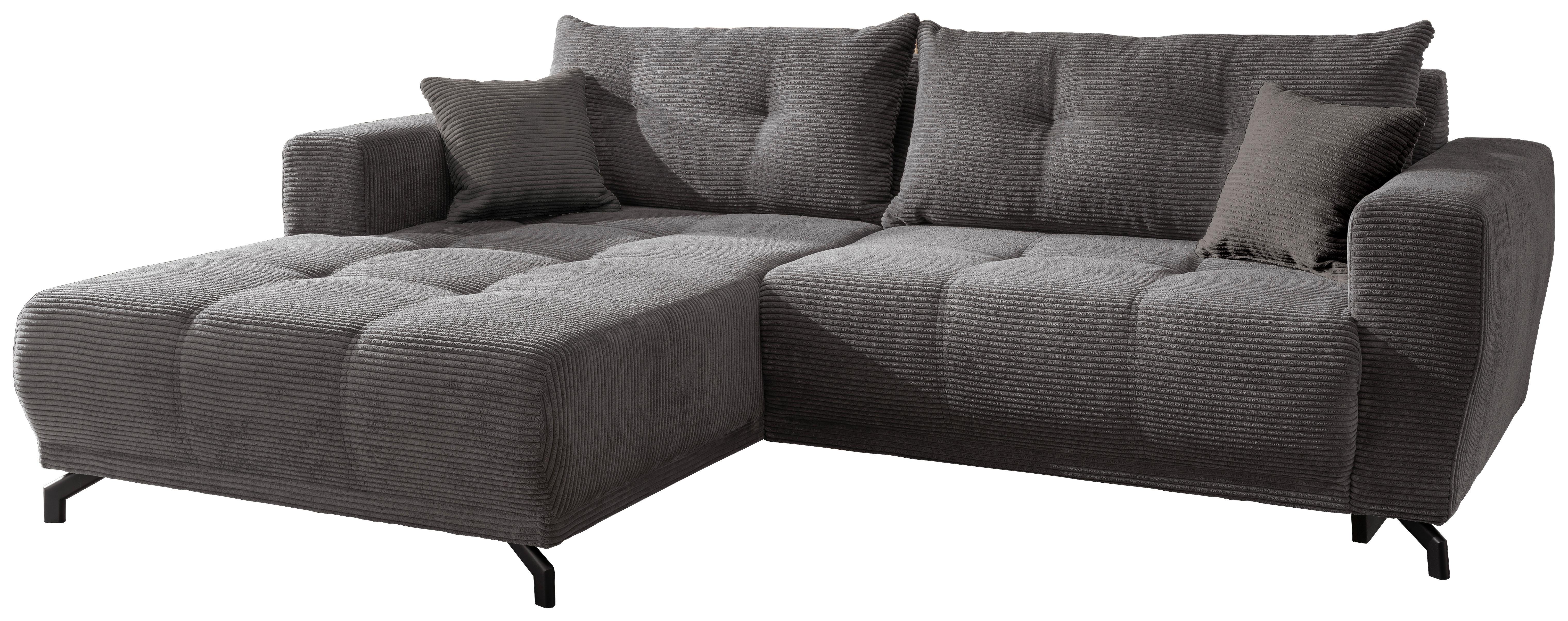 Ecksofa Restato Grau S: 177/246 cm - Schwarz/Grau, MODERN, Textil (177/246cm) - MID.YOU