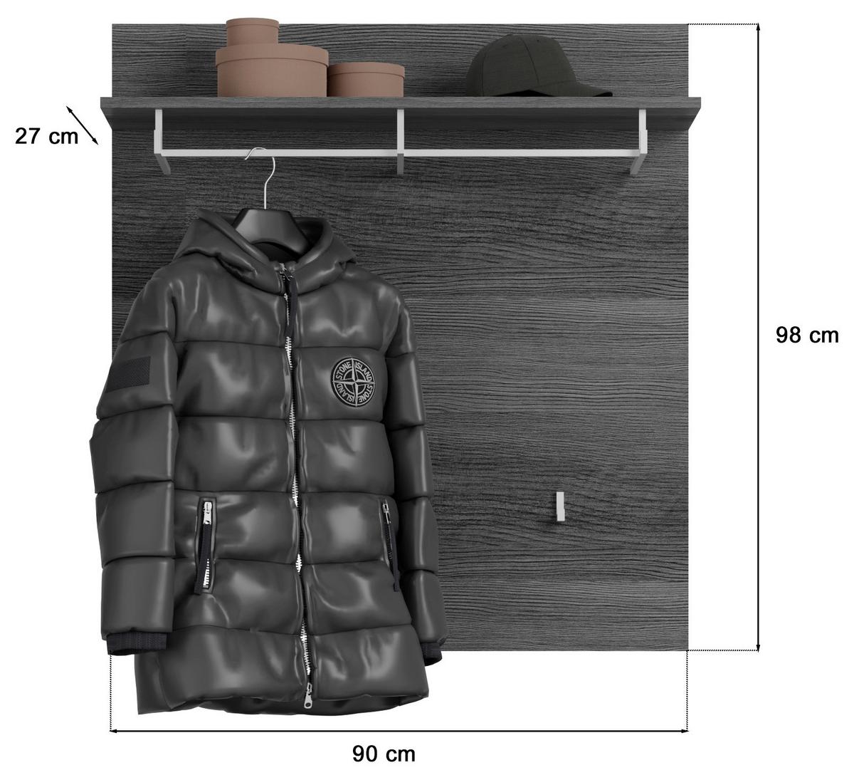 Garderobenschrank Scout Weiß/Rauchsilber B: 167 cm - Dunkelgrau/Weiß Hochglanz, Design, Glas/Holzwerkstoff (167/197/40cm) - MID.YOU