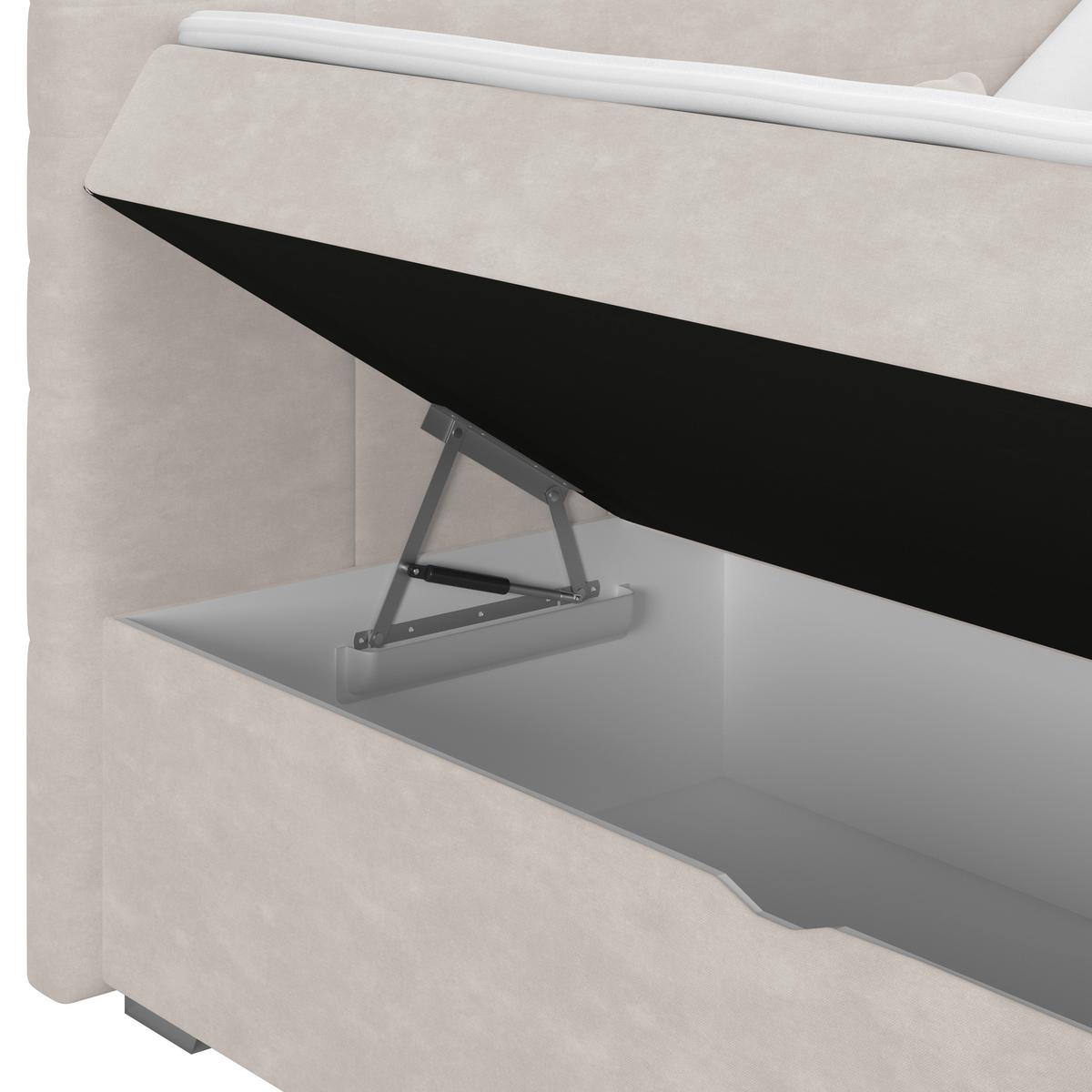 Čalúnená posteľ ADRIA 180x200 cm, sivohnedá - chrómová/taupe, Konventionell, drevo/textil (180/200cm)