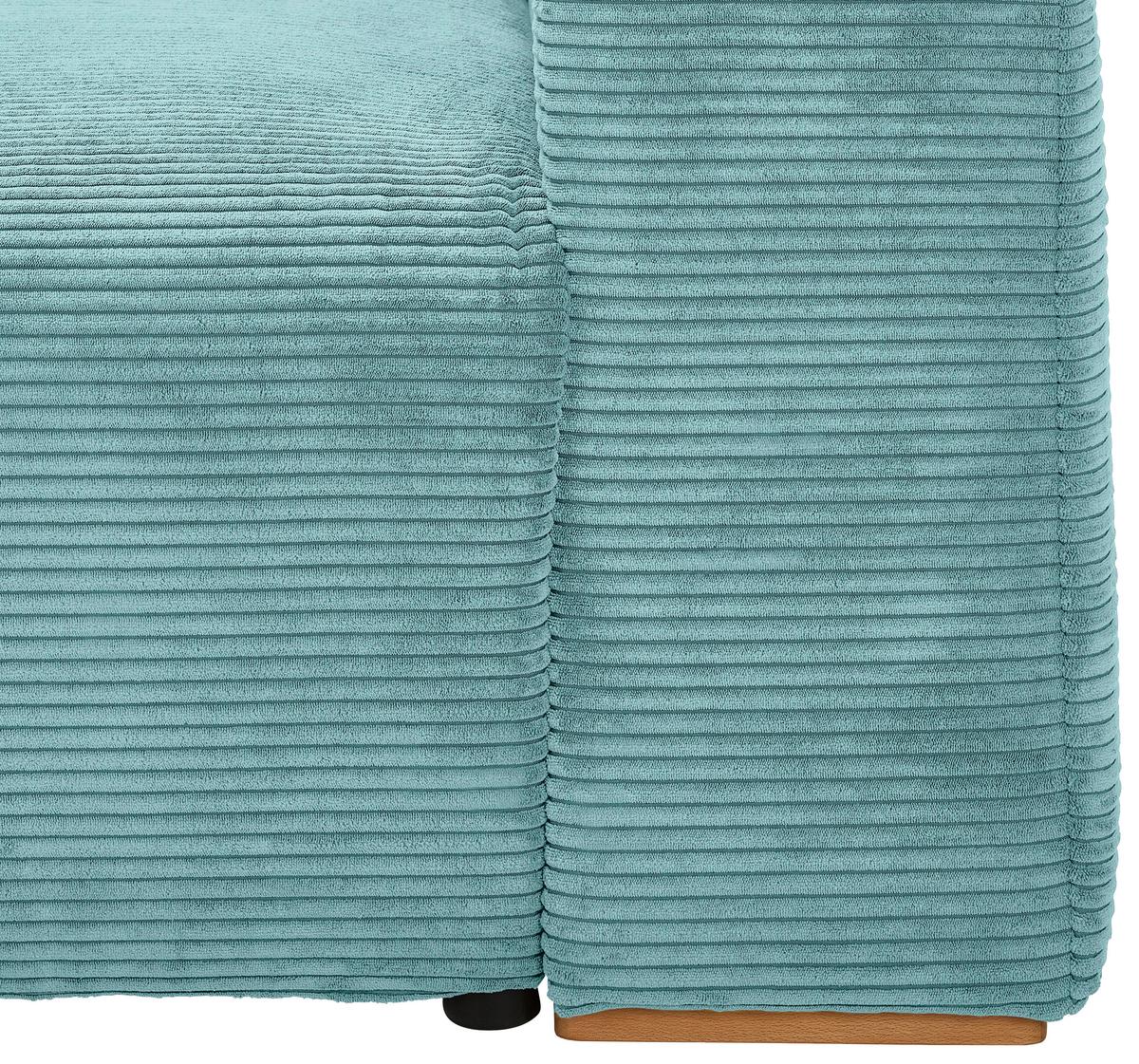 Schlafsofa Vouge Mintgrün Bettkasten, B: 255 Cm - Buchefarben/Schwarz, KONVENTIONELL, Textil (255/86/123cm) - Livetastic