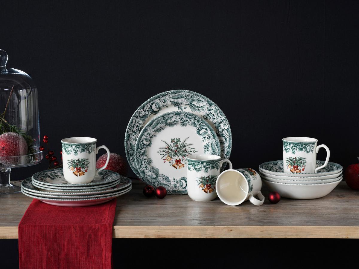 Kombiservice Weihnachten 16--Teilig., Grün - Grün, Basics, Keramik - Creatable