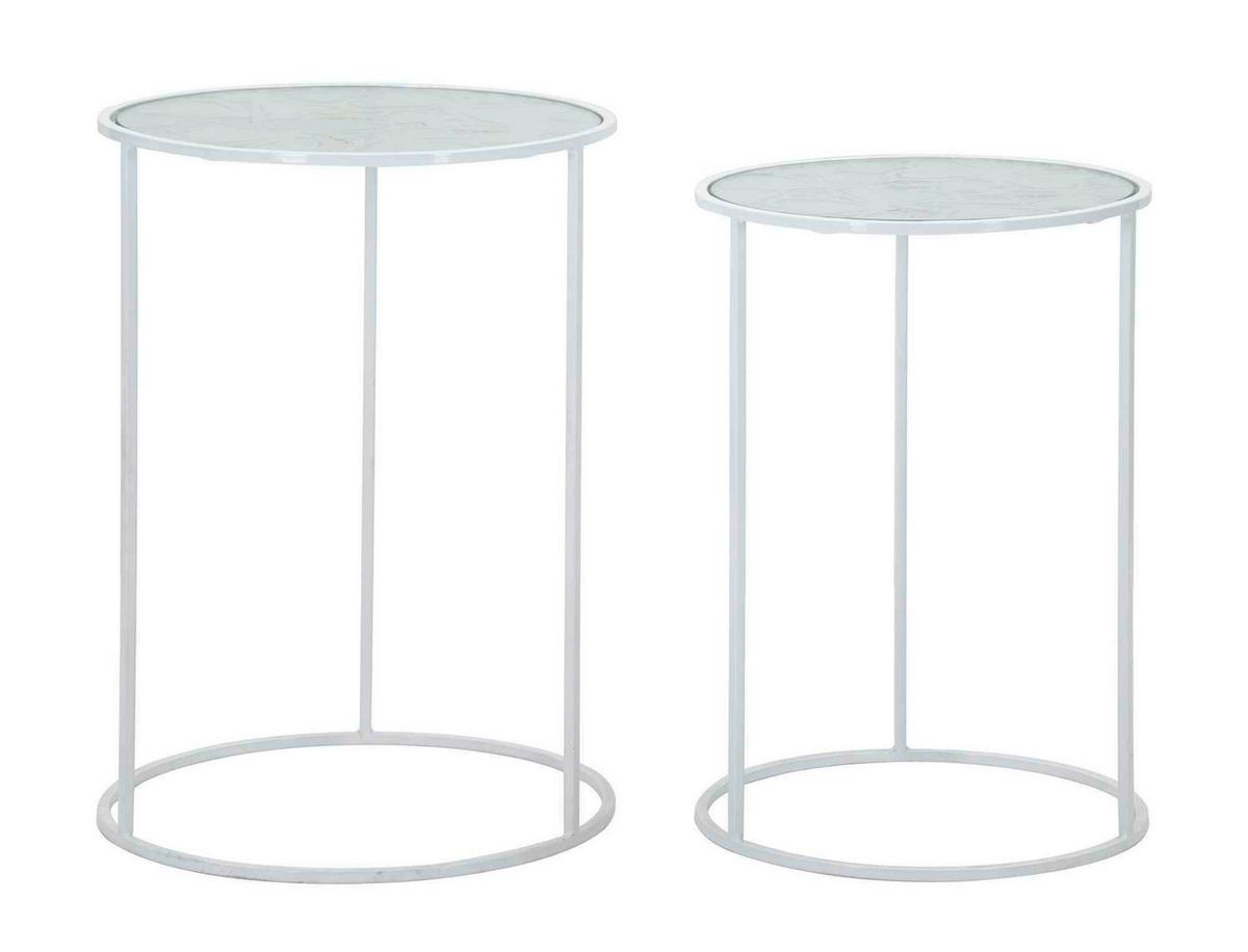 Couchtisch White Harts Coppia Weiß B: 43,5 Cm - Weiß, Basics, Glas/Metall (43,5/60/43cm)