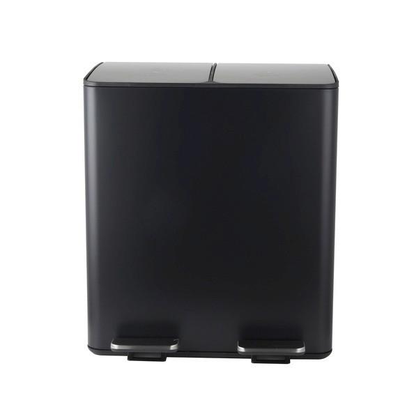 Treteimer Aliya 40l Schwarz Metall LxBxH: 45x30x51 cm - Schwarz, Basics, Kunststoff/Metall (45/30/51cm) - Spirella