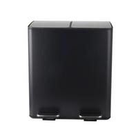 Treteimer Aliya 40l Schwarz Metall LxBxH: 45x30x51 cm - Schwarz, Basics, Kunststoff/Metall (45/30/51cm) - Spirella