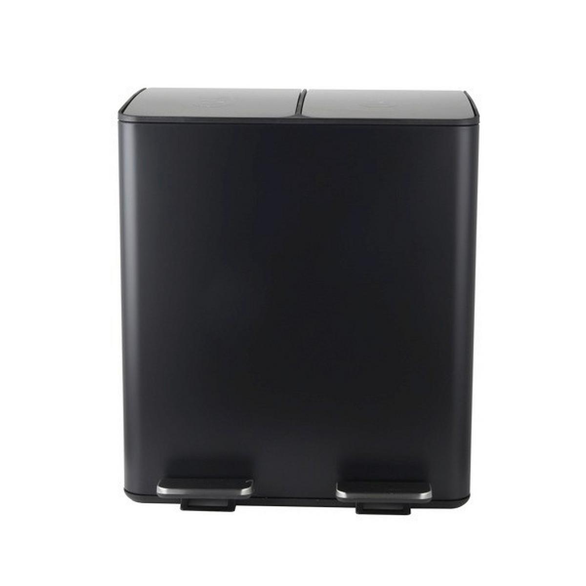 Treteimer Aliya 40l Schwarz Metall LxBxH: 45x30x51 cm - Schwarz, Basics, Kunststoff/Metall (45/30/51cm) - Spirella