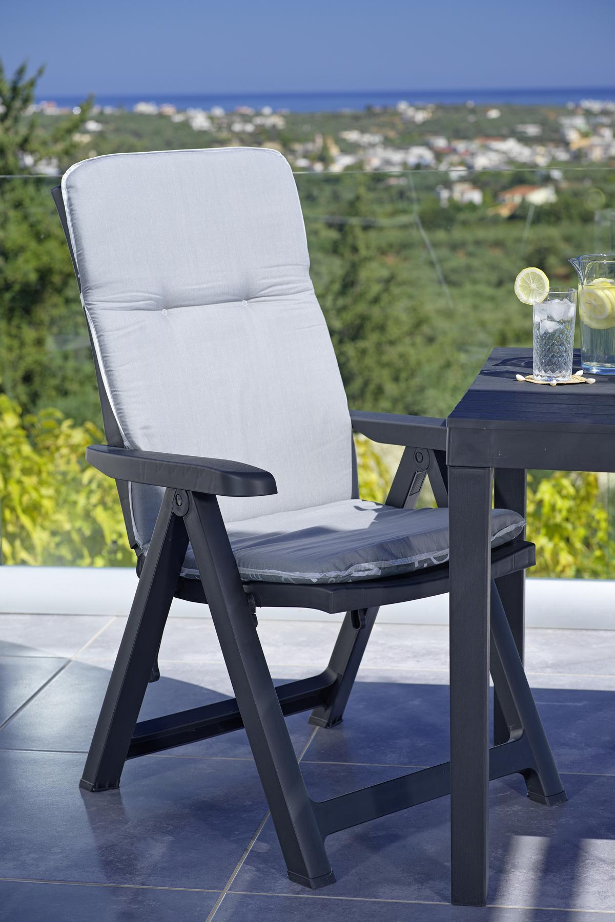 Hochlehner Wendeauflage Bali 114x47 cm Grau - Grau, Basics, Textil (114/47/5cm) - Beo