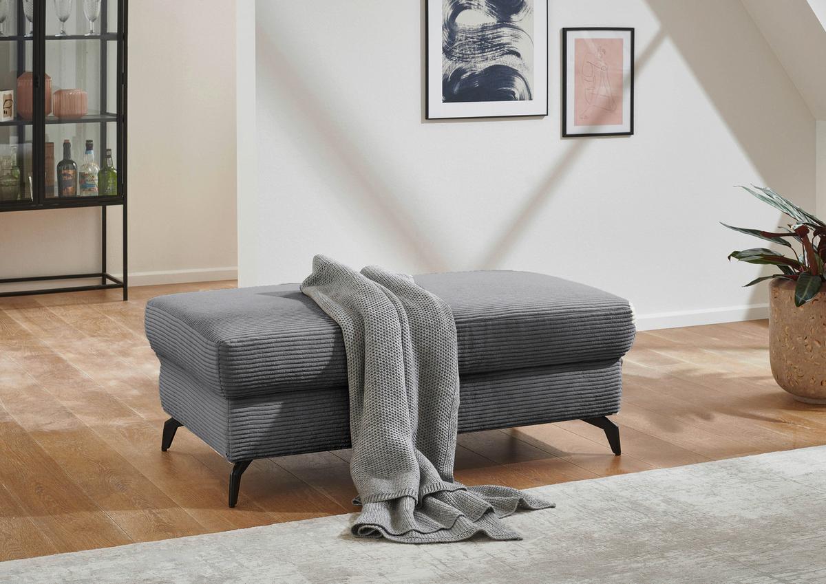 Hocker Bolero Grau, 121x45x67 cm - Schwarz/Grau, KONVENTIONELL, Textil (121/45/67cm) - Sit & More