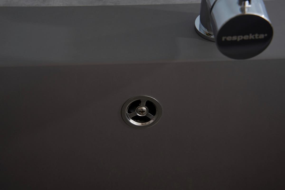 Spüle Respekta Einbauspüle Ohio - Grau, Trend, Glas/Kunststoff (66/21/50cm) - Respekta