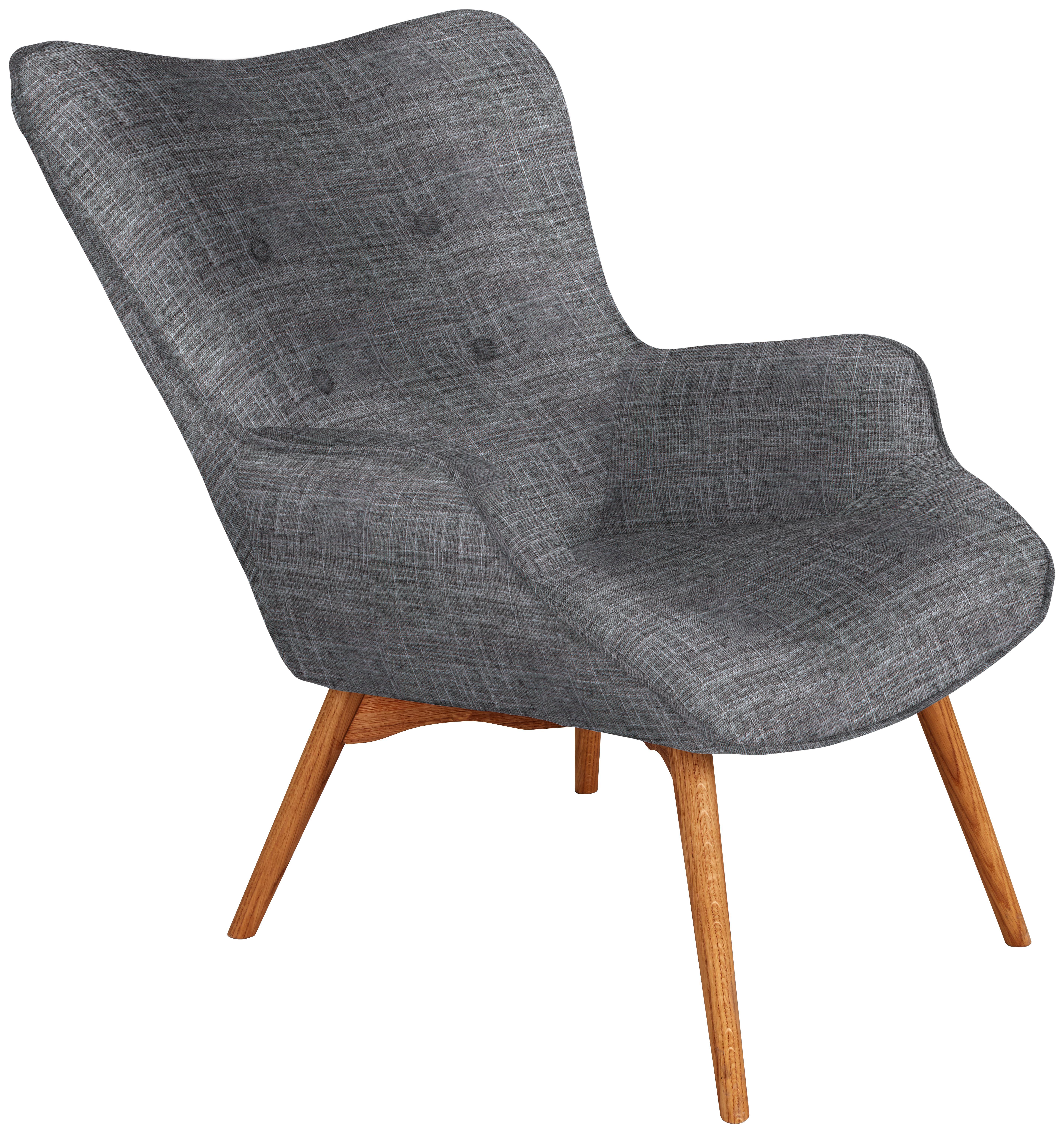 Ohrensessel Amarillo - Eichefarben/Grau, LIFESTYLE, Textil (82/94/73cm) - Luca Bessoni