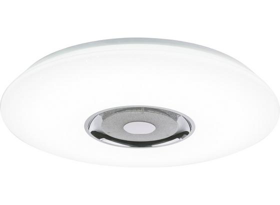 Stropní Led Svítidlo Lauti Ø 50cm, S Reproduktorem - bílá, Romantický / Rustikální, kov/umělá hmota (50,5cm) - Premium Living Stropní Led Svítidlo Lauti Ø 50cm, S Reproduktorem - bílá, Romantický / Rustikální, kov/umělá hmota (50,5cm) - Premium Living